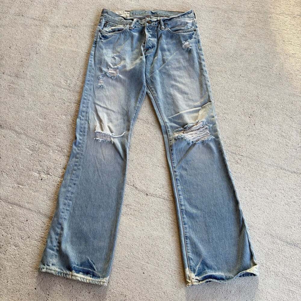 Abercrombie & Fitch Baxter Low Rise Slim Boot Distressed Jeans W30 L32